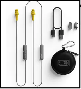 Elgin Ruckus Wireless Bluetooth Earplug Headphones 25 dB Noise Reduction Ear ... - Picture 1 of 5