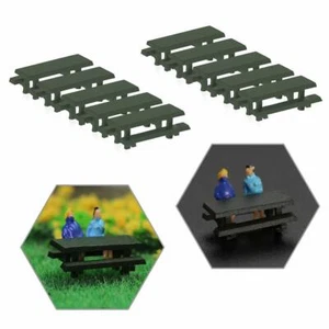 10 stücke 1:150 Modell Tisch Stuhl Grün Spur N Outdoor Camping Strand Bank Sitze - Picture 1 of 6