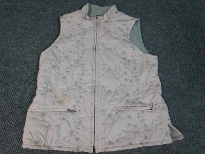 Croft and Barrow Womens Vest Small Pink Full Zip floral - Image 1 of 4