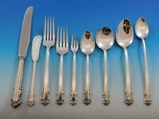 English Shell by Lunt Sterling Silver Flatware Set Service 84 pcs M Monogram