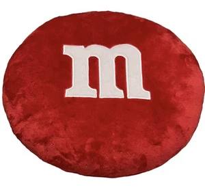 M & M's Candy Red rundes Plüschkissen 2021 Mars oder Afflts 17 Zoll Durchmesser 5 Zoll Dicke - Bild 1 von 3