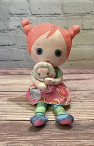 Zapf Creations Mooshka Tots Plush Rag Doll Karia Pink Hair Watermelon Dress RARE - Picture 1 of 10