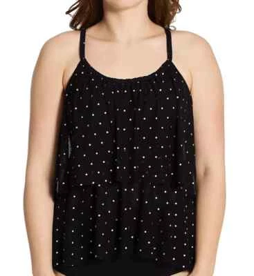 Coco Reef True Bra Sized Mesh Layer Underwire Tankini Top Metallic Dot Size 36C - Image 1 of 4