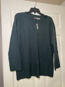 Loft Oversized Sweater Forest Green Small NEW Boat Neck Ribbed Neck/Sleeve Soft - Picture 1 of 5