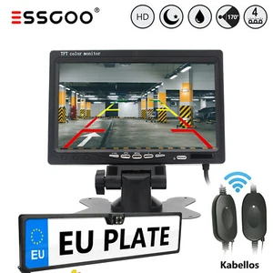 ESSGOO Rückfahrkamera Funk Kabellos Kennzeichen Halter Mit 7" LCD Monitor Auto - Bild 1 von 12