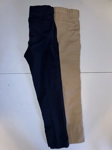 Boys H & M Size 6 Chino Pants (slightly used) Navy Blue And Tan - Picture 1 of 3
