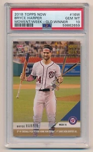 2018 Topps Now Moment of the Week Gold Winner Bryce Harper PSA 10 Gem Mint #16W - Picture 1 of 2