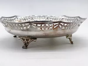 More details for antique g loveridge and co silver plate footed fruit bowl / dish