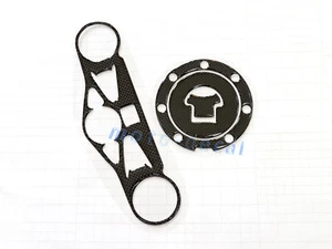 Real Carbon Fiber For CBR1000RR 2008-2013 Top Triple Clamp Yoke Cap Cover Decal - Bild 1 von 10