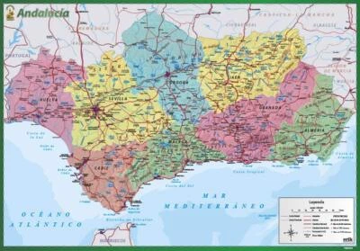 ERIK Schreibtischmatte Karte von Andalusien - Schreibtischunterlage Jungen un... - Bild 1 von 2