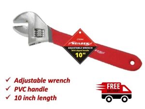 10" 250mm Adjustable Spanner Wrench Soft Grip Dipped Handle By Neilsen CT0304