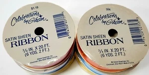 Celebrations by Gibson Satin Sheen Ribbon Vintage 3/4" Crafting Floral Art - Picture 1 of 4