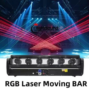 Luz LED estroboscópica de haz láser Dmx 6 ojos luz principal móvil luz láser para fiesta D - Imagen 1 de 9