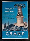 Vanne de porte capot capot joint à pression Crane Company Chicago 1952 vintage annonce imprimée