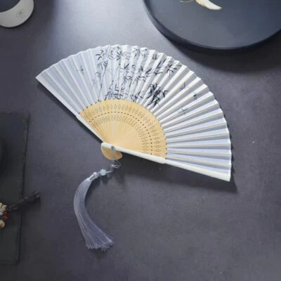  Ventilador Plegable 6 pulgadas Bambú Vástago Flor Mariposa Baile Ventilador de Mano Vintage Elegante Foto 1 de 4