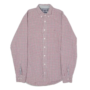 TOMMY HILFIGER Slim Fit Mens Shirt Grey Check Long Sleeve L - Picture 1 of 6