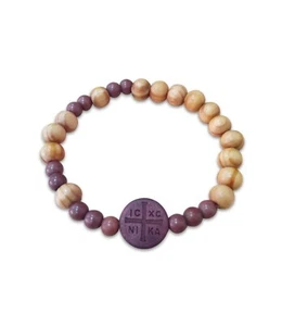ICXC NIKA Wooden Beads Greek Byzantine Orthodox Prayer Rope Elastic Bracelet - Picture 1 of 2