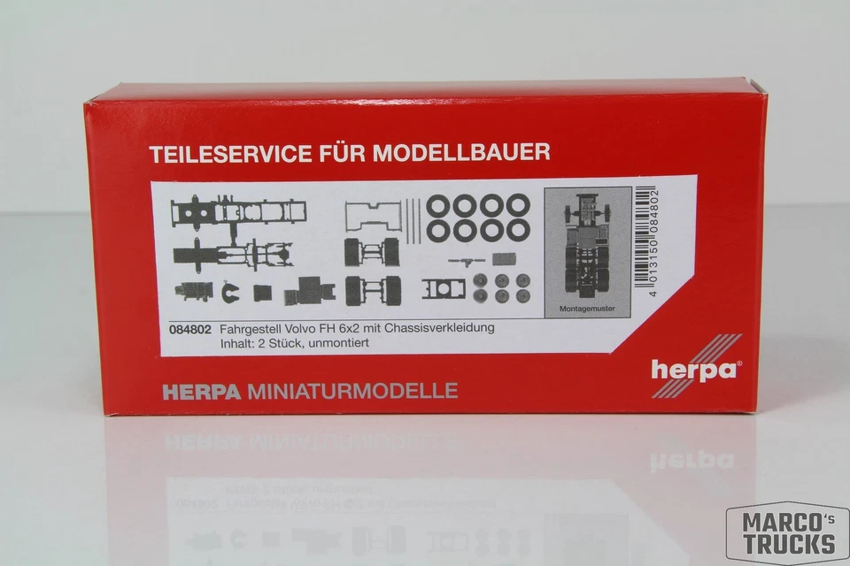 Herpa chassis Volvo FH 6x2 with Chassisverkleidung Inhalt: 2 St. 084802 /HN77 - Image 1 of 1