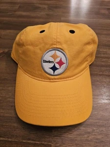 NFL Pittsburgh Steelers Football Yellow Strapback Adjustable Cap Hat - Picture 1 of 11