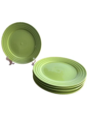 "Juego de 6 platos de cena Rachael Ray Double Ridge verde HO19 11"" @364" Foto 1 de 4