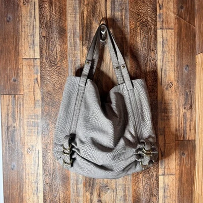 KOOBA Grey Snake Embossed Leather Hobo Bag Shoulder Bag Purse - Image 1 of 4