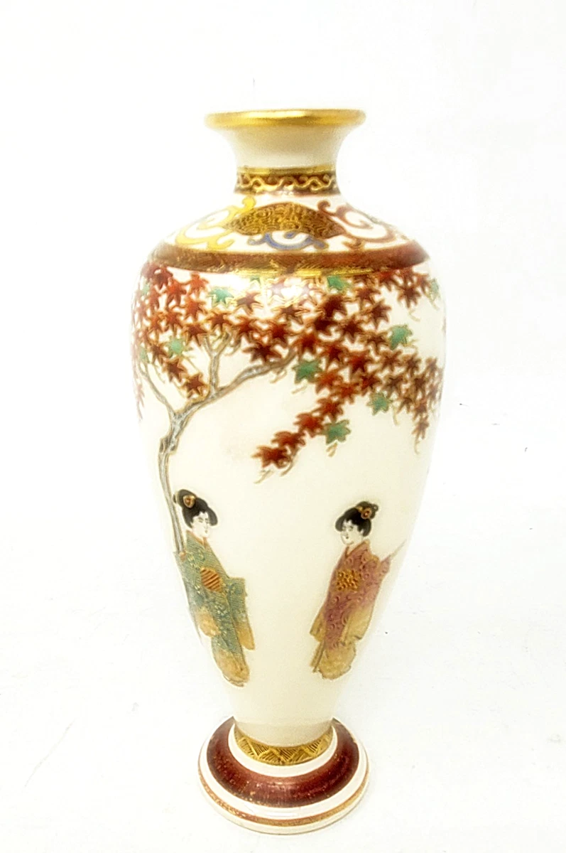 艺妓花瓶日本古董花瓶| eBay
