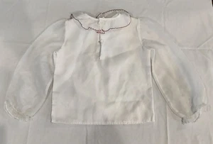 Vintage Sears Juvenile 5 (5T) Polyester White with Red Trim Blouse - Picture 1 of 5