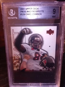 2001 Upper Deck Pros and Prospects #129 Chad Johnson Rookie RC /1000 BGS 9 - Picture 1 of 2