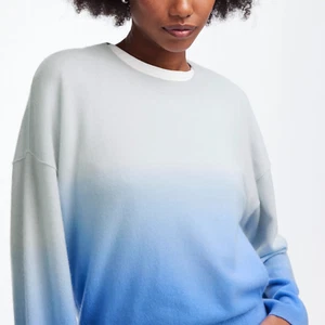 Madewell Cashmere Boxy Sweater Womens M Blue Southern Sky Dip Dye NWT NT617 - Picture 1 of 14