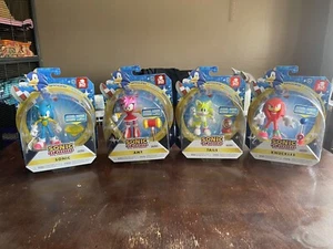 SONIC THE HEDGEHOG, AMY, TAILS, KNUCKLES 4" Jakks 2021 WAVE 6 Full Set - Picture 1 of 5