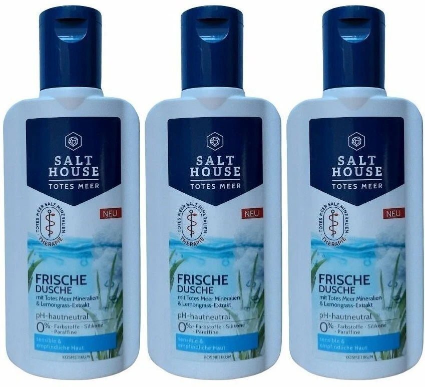 Salthouse Frische Dusche mit Totes Meer Mineralien & Lemongrass 3x 250 ml