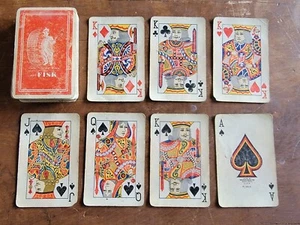 Carte da gioco Fisk ""Time to Re-Tire"" marroni e bigelow vintage 1927-30 RARE-R24A - Foto 1 di 6