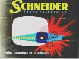 Póster Original Vintage SCHNEIDER RADIO TV LUZ SOL c.1955 - Imagen 1 de 1