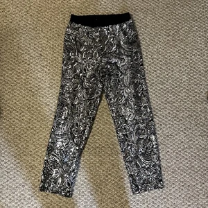 Porridge Womens Sequin Straight Leg Cropped Pants Elastic Waist Pull On M - Picture 1 of 6