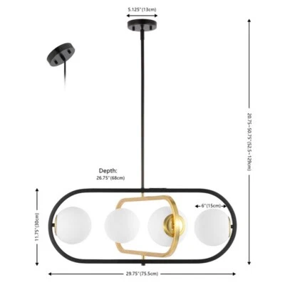 Safavieh URBANA 4 LT 26.75 英寸吊坠,降价 2172748516 PND4194A — 第 1/4 张图片