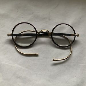 OLD ANTIQUE GOLD FILLED AND TORTOISESHELL SPECTACLES 