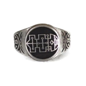 #40 Raum Ring Dämonensiegel von Lemegeton Schlüssel von Salomon Goetia + Addon Anhänger - Bild 1 von 10