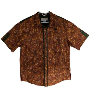 Disney Cast Member Animal Kingdom All Over Safari Print Vented Uniform Shirt Lrg - Picture 1 of 9