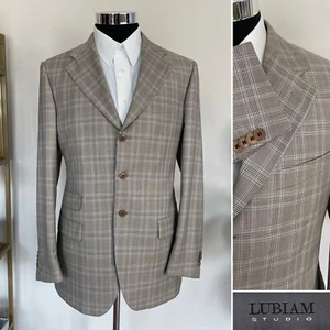 Lubiam Studios Men’s Three Button Blazer Plaid Wool Sport Coat Jacket Size 40R - Bild 1 von 10