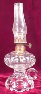 Daisy Miniature Lamp Kerosene Oil Clear Glass Butler Bros EAPG Finger Antique #1 - Picture 1 of 7