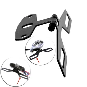 Universal Motorcycle Fender License Plate Mount Tag Bracket Tail Light Holder - Foto 1 di 6