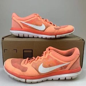 Nike Damen Flex Run Sneaker orange weiß niedrig Schnürschuhe Swoosh Sportschuhe Größe 9 - Bild 1 von 9