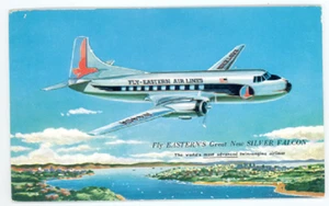 Eastern Airlines Silver Falcon Postcard - Vintage 1950's Glenn L Martin Airplane - Picture 1 of 2