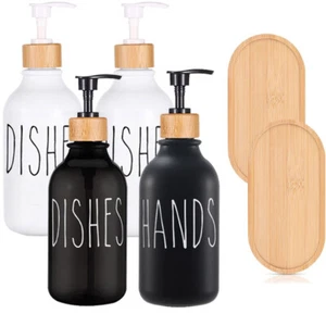 500ML Soap Dispenser Tray Set For Kitchen Counter Bathroom HANDS / DISHES Bottle - Picture 1 of 44