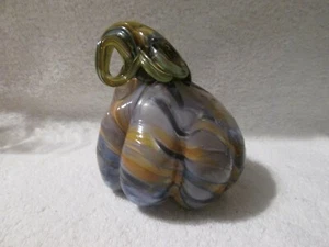 Calabaza de vidrio artificial remolinado soplado a mano vintage - Imagen 1 de 6