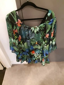 EUC Plus Size Virtuelle by Taking Shape Colourful Top Size 14 Cami Included - Picture 1 of 2
