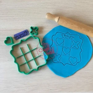 San Valentino Gioco Tic Tac Toe Love Amore Formine Biscotti Cookie Cutter - Picture 1 of 1