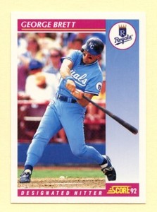 1992 Score George Brett #650 Kansas City Royals Hall of Fame HOF