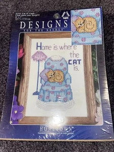 KATZE IM STUHL Kreuzstich-Set DESIGNS FÜR NADEL Home is Where The Cat Is NEU - Bild 1 von 3