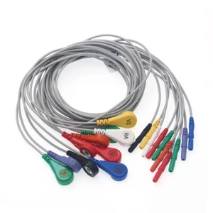 Cable soporte ECG universal genérico DIN 1,5 mm 10 cables Snap AHA CE - Imagen 1 de 10